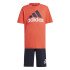Conjunto adidas Little Essentials Logo And Short Set Infantil Rojo