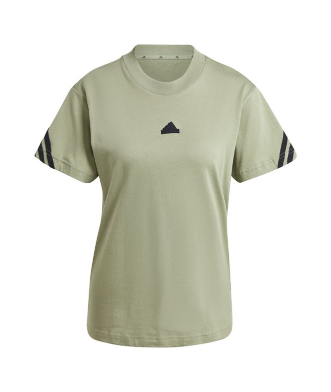 Camiseta adidas Future Icons 3 Bandas Mujer Verde