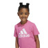 Camiseta adidas Little Essentials Logo Infantil Rosa