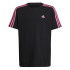 Camiseta adidas Essentials 3-Stripes Cotton Loose Fit Boyfriend Niña Negro