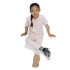 Camiseta adidas Little Essentials 3 Bandas Cotton Infantil Rosa
