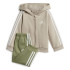 Conjunto adidas Essentials 3 Bandas Full Zip Fleece Infantil Beige