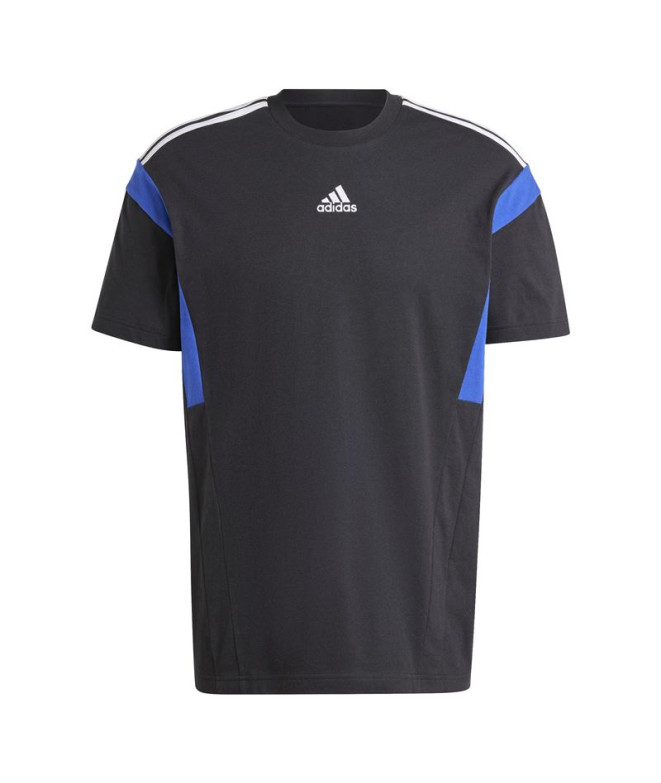 Camiseta adidas Colorblock Hombre Negro/Blanco