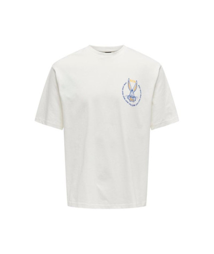 Camiseta Only & Sons Onslooney Rlx Cloud Dancer Hombre