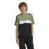Camiseta adidas Tiberio 3 Bandas Colorblock Infantil Verde