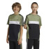 Camiseta adidas Tiberio 3 Bandas Colorblock Infantil Verde