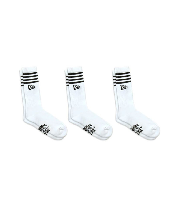 calcetines New Era Stripe Crew Sock NE WHI