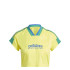 Camiseta adidas Tiro Cut 3 Bandas Cropped Mujer Amarillo