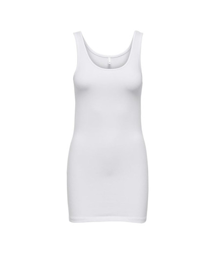 Camiseta Only live Love S/L Long Blanco Mujer