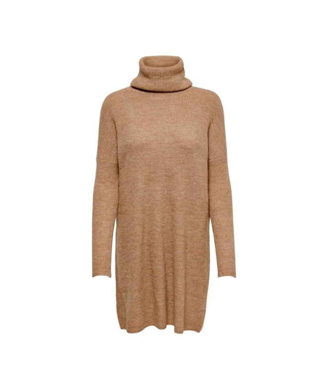 Vestido Only jana Cowlnck Wool Indian Tan Mujer