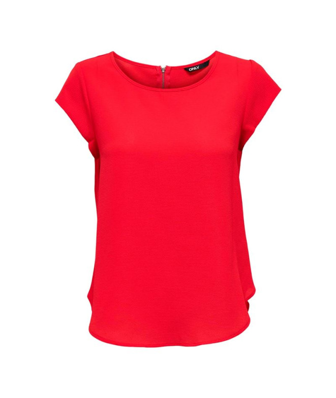 Camiseta Only vic S/S Solid Ptm High Risk Red...