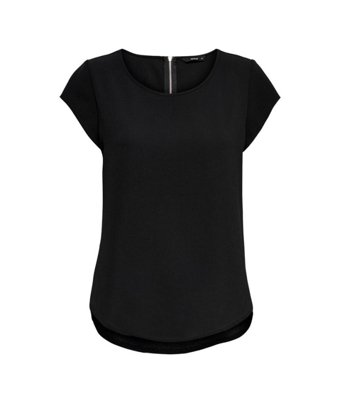 Camiseta Only vic S/S Solid Ptm Negro Mujer