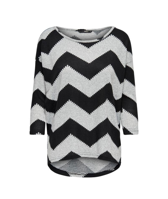 Camiseta Only elcos 4/5 Aop Light Gris Mujer