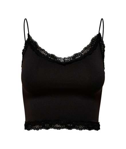 Top Only vicky Lace Seamless Cropped Negro Mujer