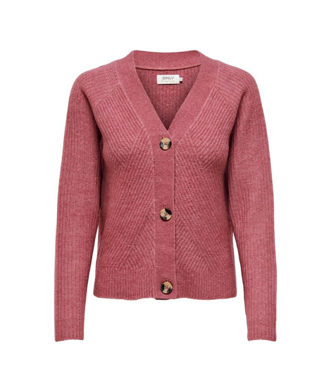 Sudadera Only carol Cardigan Crushed Berry Mujer