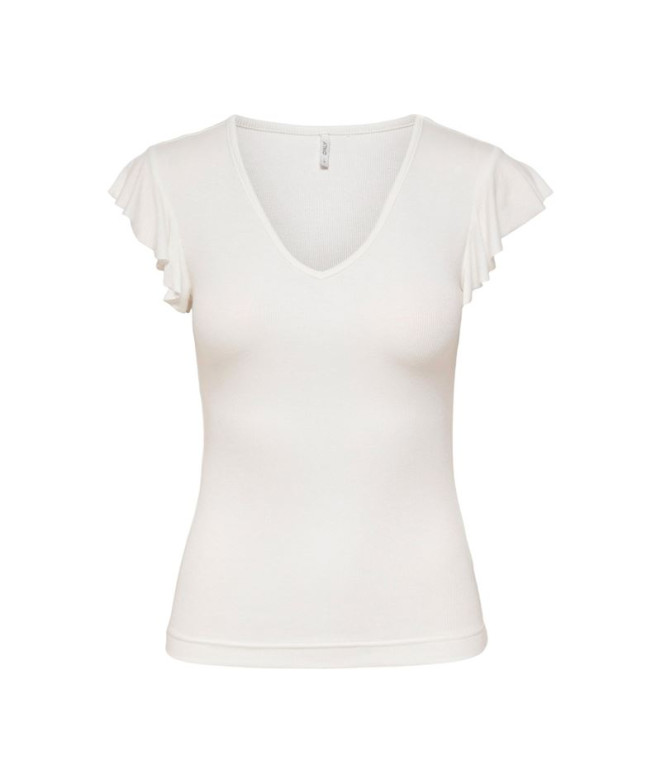 Camiseta Only Onlbelia Cap Sleeve Cloud Dancer...