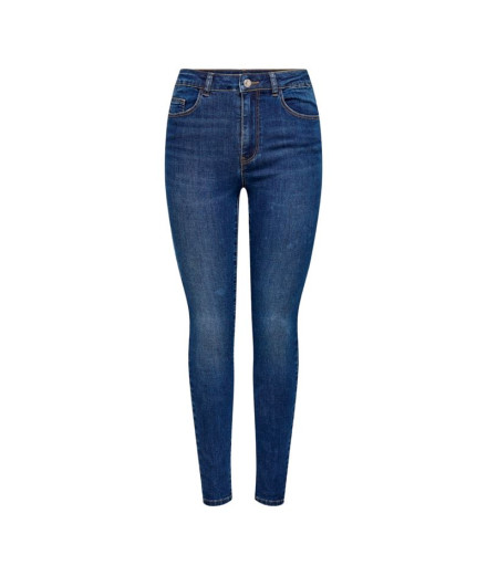 Pantalón Only ana Mid Skinny Dark Medium Blue Denim Mujer