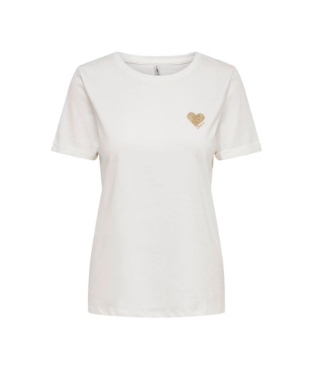 Camiseta Only kita Life S/S Logo Cloud Dancer Mujer