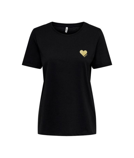 Camiseta Only kita Life S/S Logo Black Mujer