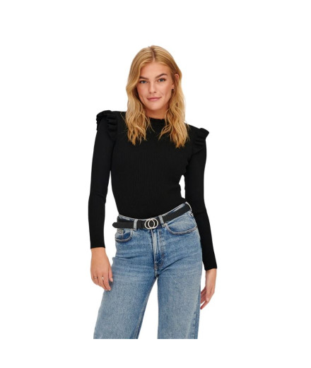 Sudadera Only sia Sally Ruffle Black Mujer