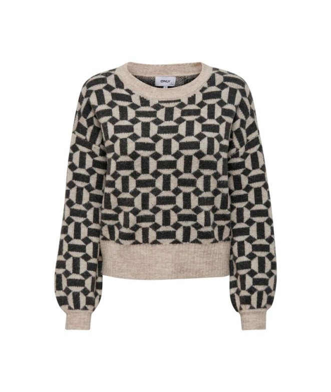 Sudadera Only geo Life Oatmeal Mujer