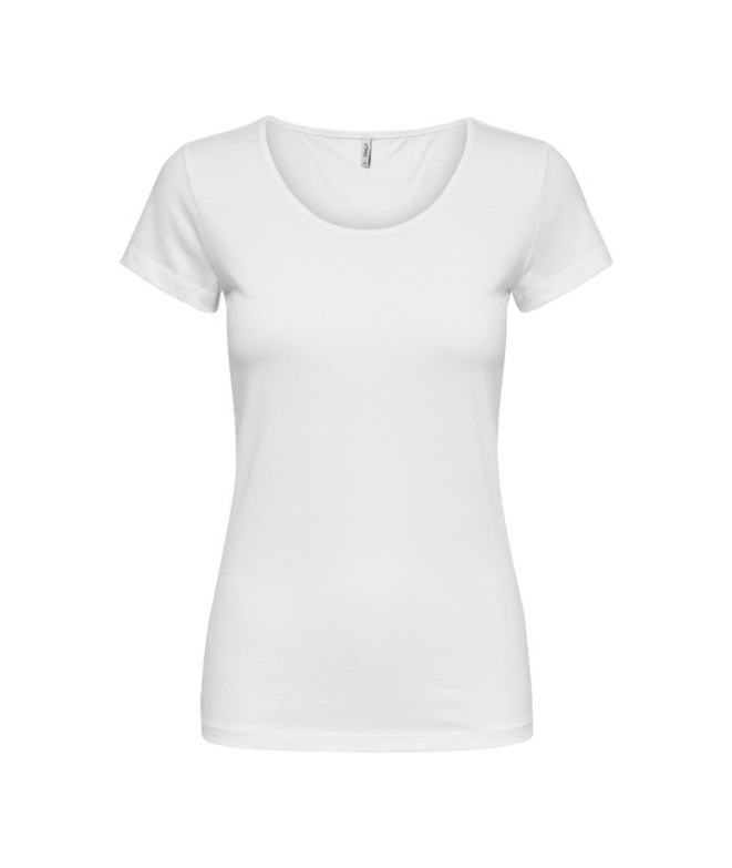 Camiseta Only live Love S/S O White Mujer