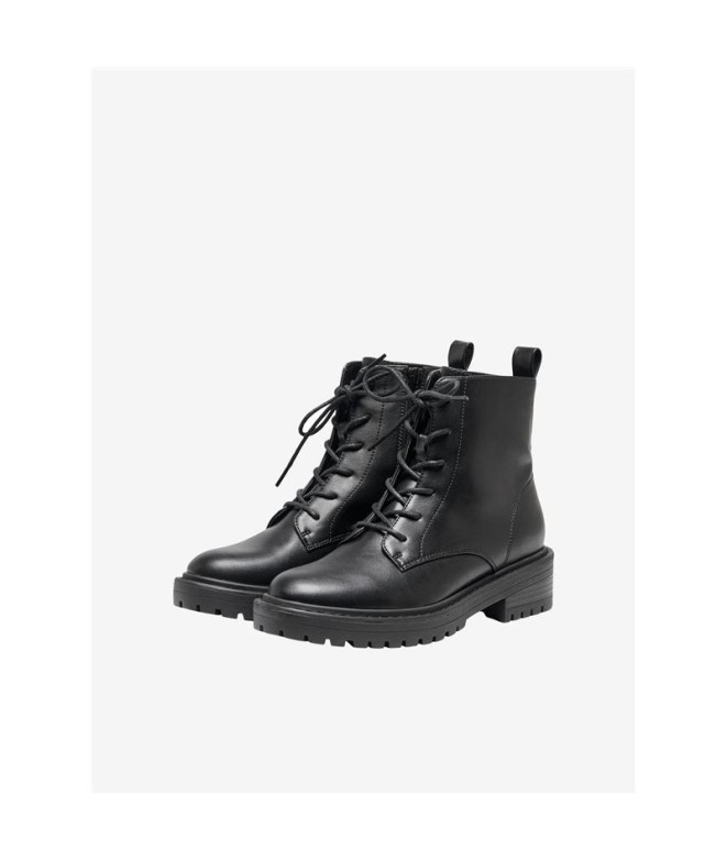 Botas Only bold-17 Pu Lace Up - Black Mujer