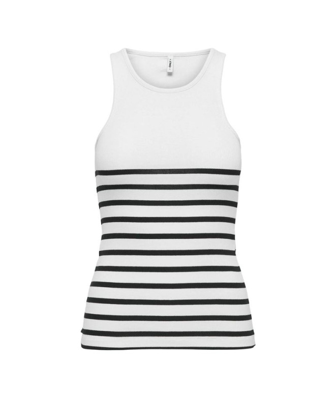 Camiseta Only Onlkenya Rib Stripe Bright White...