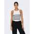 Camiseta Only Onlkenya Rib Stripe Bright White Mujer