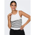 Camiseta Only Onlkenya Rib Stripe Bright White Mujer
