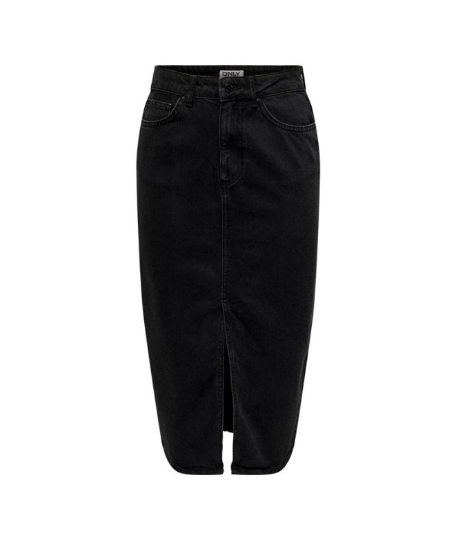 Falda Only bianca Midi Washed Black Mujer