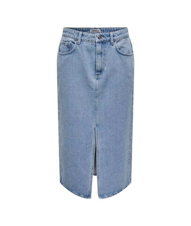 Falda Only bianca Midi Rea Light Blue Denim Mujer