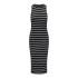 Vestido Only Onlbelfast Stripe S/L Mididress Jrs Noos Black