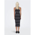 Vestido Only Onlbelfast Stripe S/L Mididress Jrs Noos Black