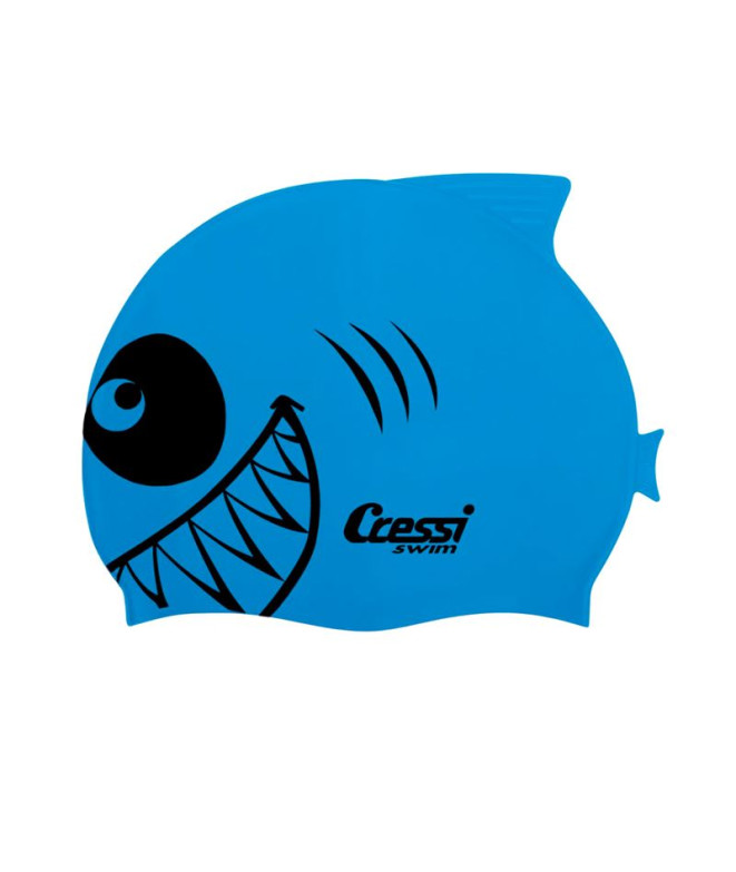 Gorro de natación Cressi Silicona Tiburón Azul...