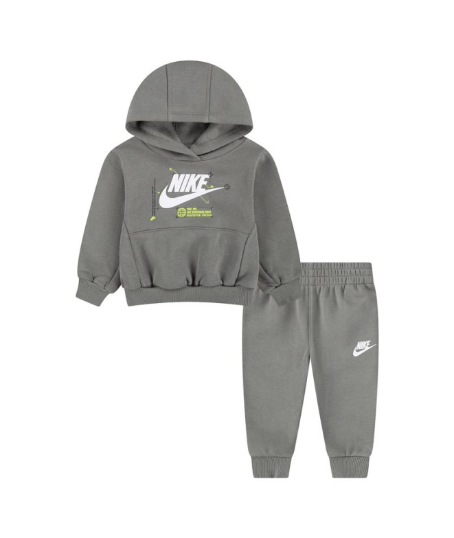 Conjunto Nike Nkb Nsw Hbr Futura Po Niño Gris