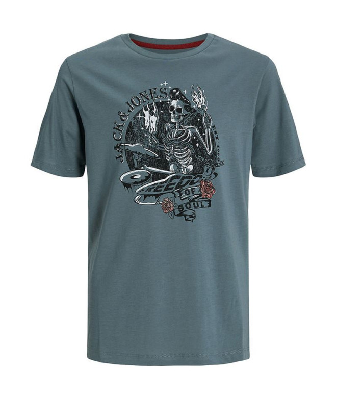 Camiseta Jack and Jones skull Rock Crew Azul...