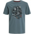 Camiseta Jack and Jones skull Rock Crew Azul Infantil