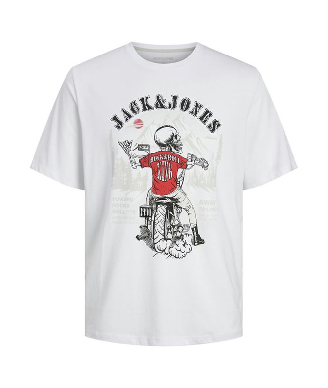 Camiseta Jack and Jones skull Rock Crew Blanco...