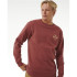 Sudadera Rip Curl Stapler Crew Hombre Apple Burdeos