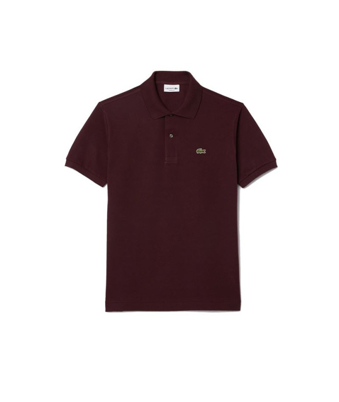 Polo Lacoste Chemise Col Bord-Cotes Burdeos