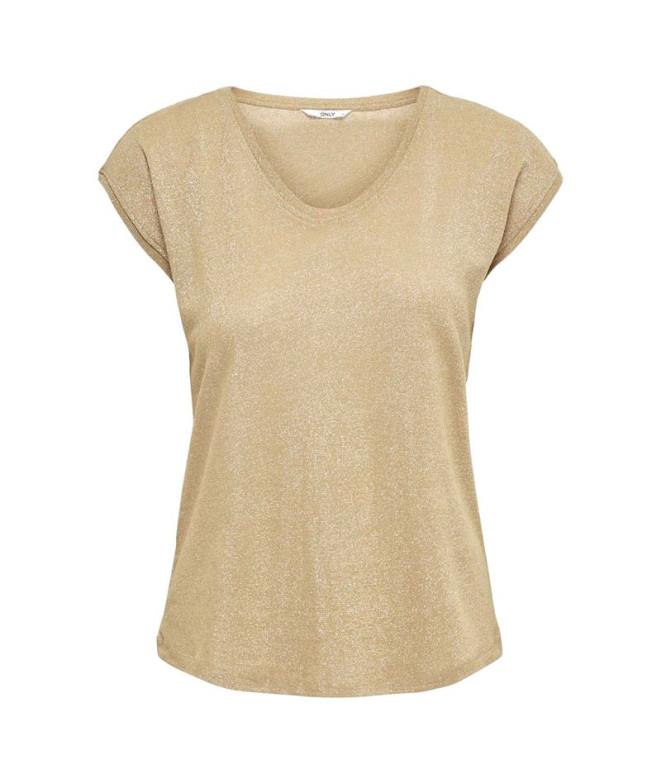 Camiseta Only silvery S/S V Lurex Gold Colour...