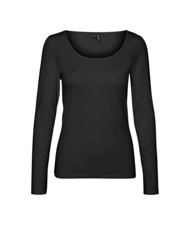 Camiseta Vero Moda maxi Myoft Uneck Black Mujer