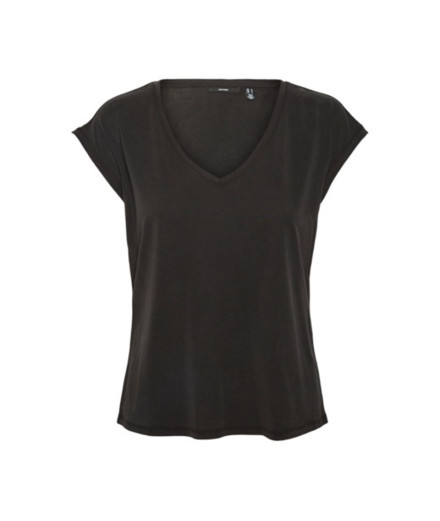 Camiseta Vero Moda fillis V-Neck Black Mujer