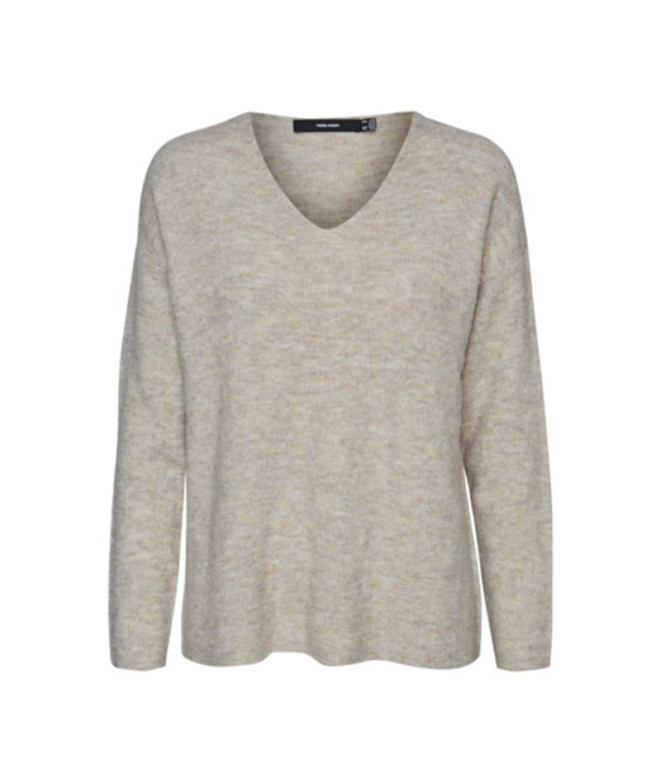 Jersey Vero Moda crewlefile V-Neck Birch Mujer