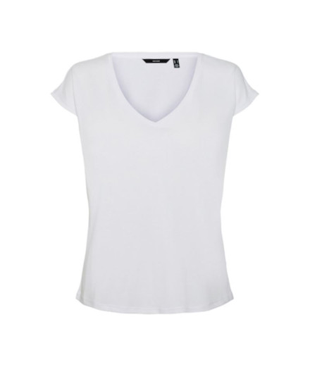 Camiseta Vero Moda fillis V-Neck Bright White Mujer