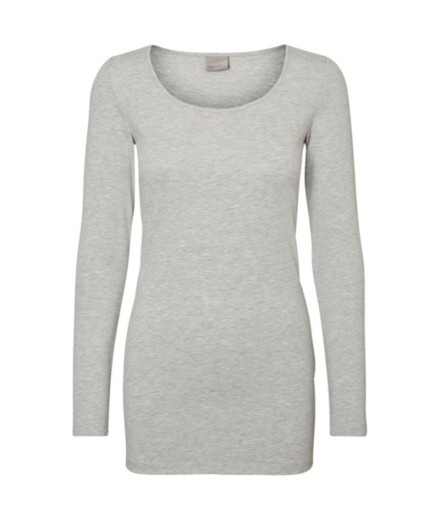 Camiseta Vero Moda maxi Myoft Long U-Neck Light Grey...