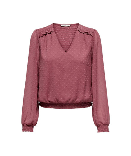 Camiseta Only elmira Life New Dobby Rose Brown Mujer