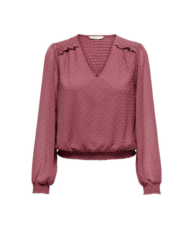 Camiseta Only elmira Life New Dobby Rose Brown...