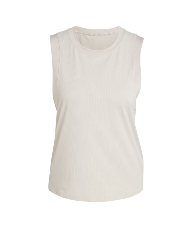 Camiseta de Fitness adidas Studio Mujer Beige